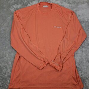 Columbia PFG Omni Shield  Long Sleeve Orange Long Sleeve Shirt Size Small‎